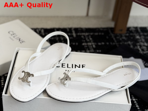Celine Biki Sandal in Ultra White Calfskin Replica