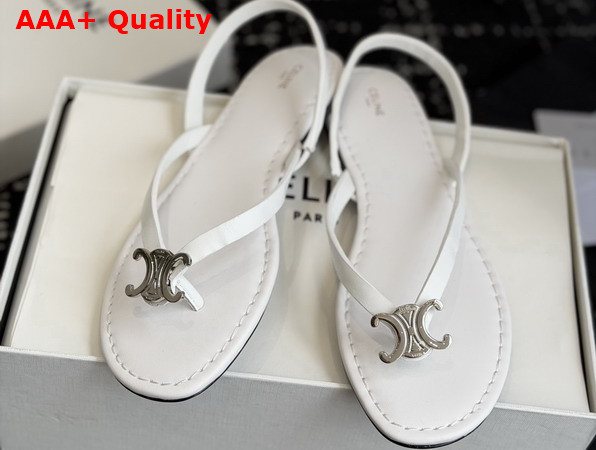 Celine Biki Sandal in Ultra White Calfskin Replica