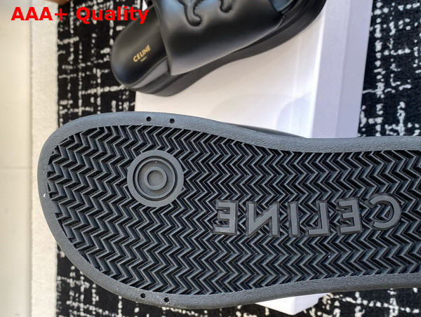 Celine Block Slide with Triomphe in Black Lambskin Replica