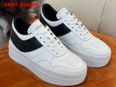 Celine Block Sneakers with Wedge Outsole in Calfskin Optic White Black Replica