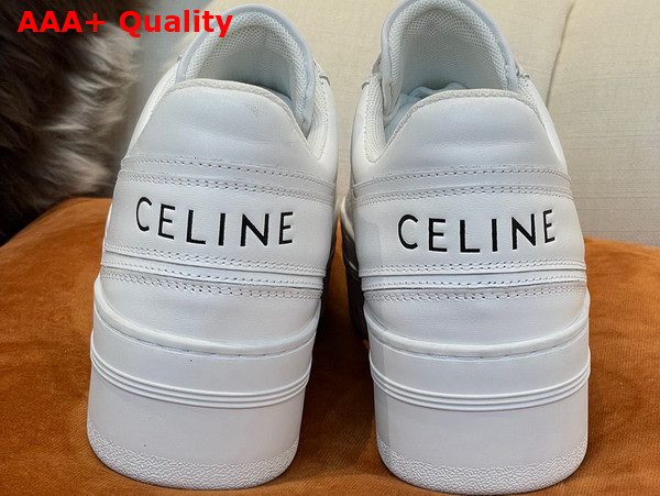 Celine Block Sneakers with Wedge Outsole in Optic White Calfskin Replica