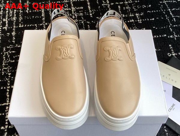 Celine Block Wedge Mule in Calfskin and Textile with Celine Jacquard Beige and Black Replica