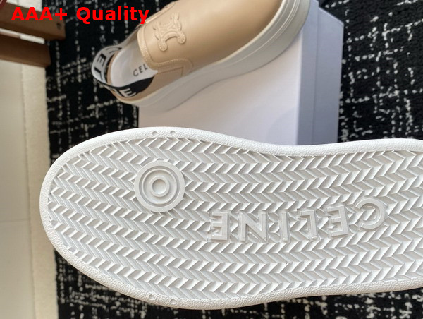 Celine Block Wedge Mule in Calfskin and Textile with Celine Jacquard Beige and Black Replica
