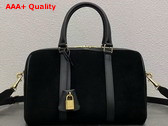 Celine Boston in Black Suede Calfskin Replica