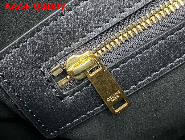 Celine Boston in Black Suede Calfskin Replica