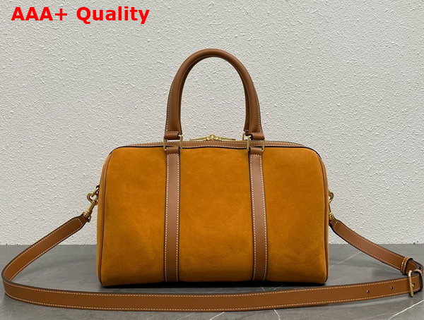 Celine Boston in Tobacco Suede Calfskin Replica