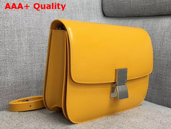 Celine Box Bag in Yellow Smooth Calfskin Replica