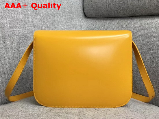 Celine Box Bag in Yellow Smooth Calfskin Replica