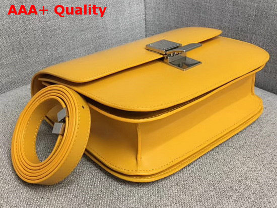 Celine Box Bag in Yellow Smooth Calfskin Replica