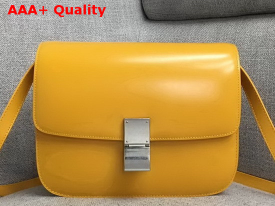 Celine Box Bag in Yellow Smooth Calfskin Replica