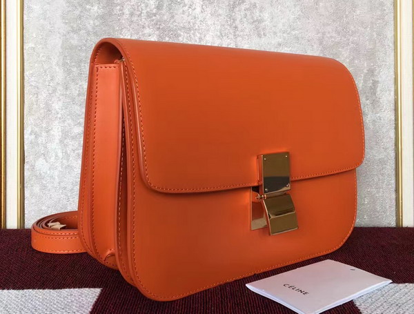 Celine Box in Orange Smooth Calfskin for Sale