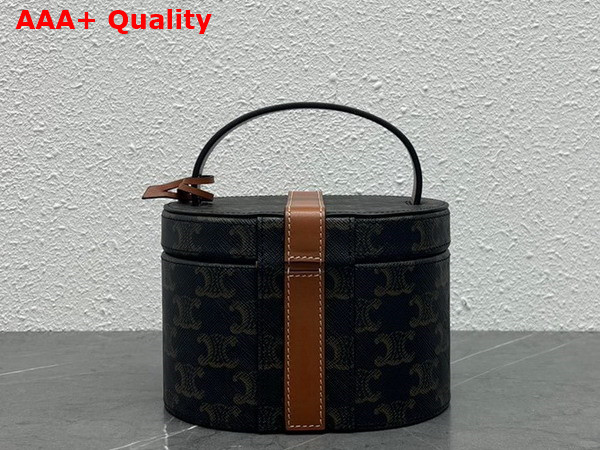 Celine Box in Triomphe Canvas and Smooth Calfskin Replica