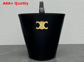 Celine Bucket Triomphe in Shiny Calfskin Black Replica