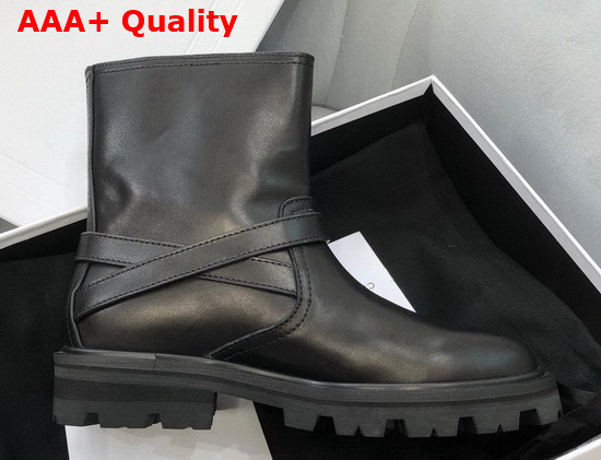 Celine Buckled Ankle Boot in Black Calfskin Replica