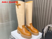 Celine Buckled High Boot in Calfskin Caramel and Light Camel Replica