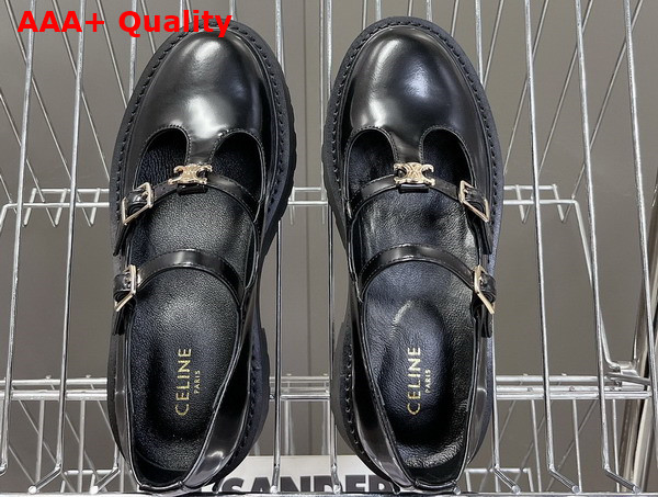 Celine Bulky Babies Triomphe in Polished Bull Black Replica