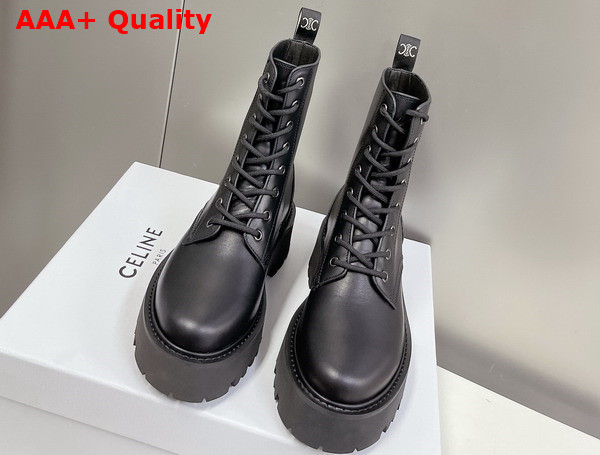 Celine Bulky Laced Up Boot in Black Calfskin Replica