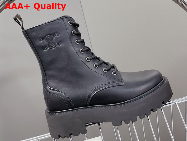 Celine Bulky Laced Up Boot in Black Calfskin Replica