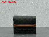 Celine Business Card Holder in Triomphe Canvas and Lambskin Tan Replica