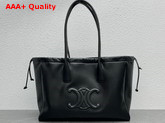 Celine Cabas Drawstring Cuir Triomphe in Smooth Calfskin Black Replica