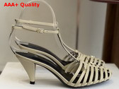 Celine Cage Heeled Sandal in Beige Goatskin Replica