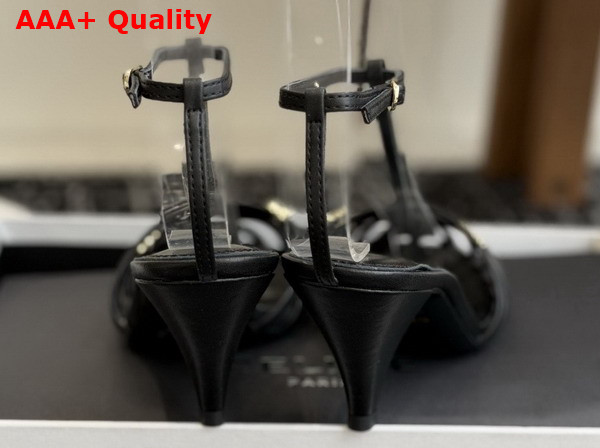 Celine Cage Heeled Sandal in Black Goatskin Replica