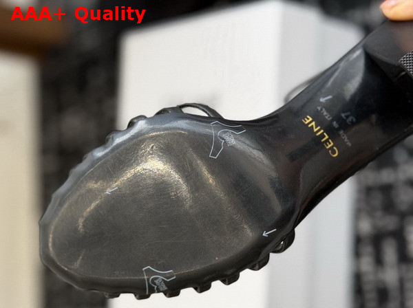 Celine Cage Heeled Sandal in Black Goatskin Replica