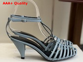 Celine Cage Heeled Sandal in Light Blue Goatskin Replica