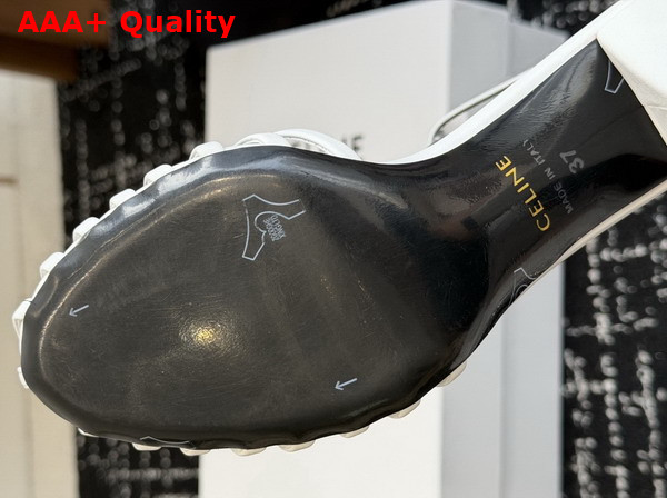 Celine Cage Heeled Sandal in Ultra White Goatskin Replica