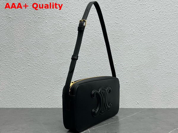 Celine Camera Shoulder Bag Cuir Triomphe in Smooth Calfskin Black Replica