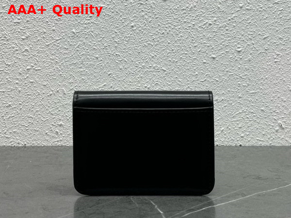 Celine Card Holder with Flap Triomphe in Shiny Calfskin Black Replica