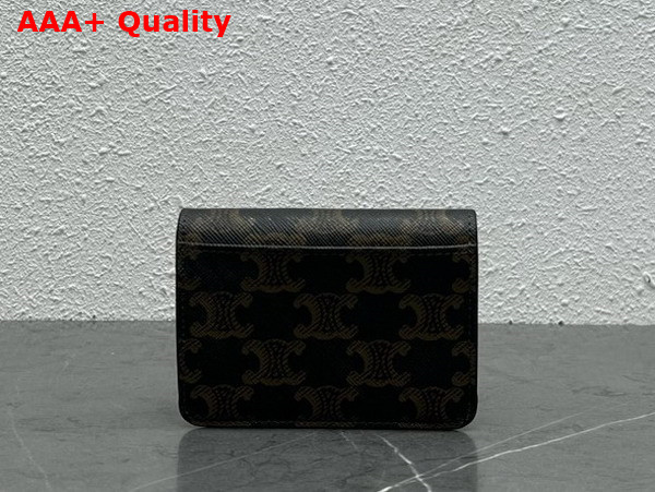 Celine Card Holder with Flap Triomphe in Triomphe Canvas Replica