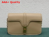 Celine Chain Bag 16 in Beige Satinated Calfskin Replica