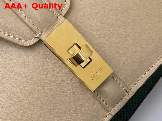 Celine Chain Bag 16 in Beige Satinated Calfskin Replica