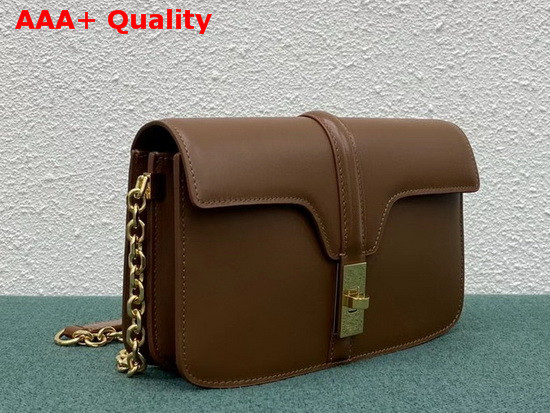 Celine Chain Bag 16 in Camel Satinated Calfskin Replica