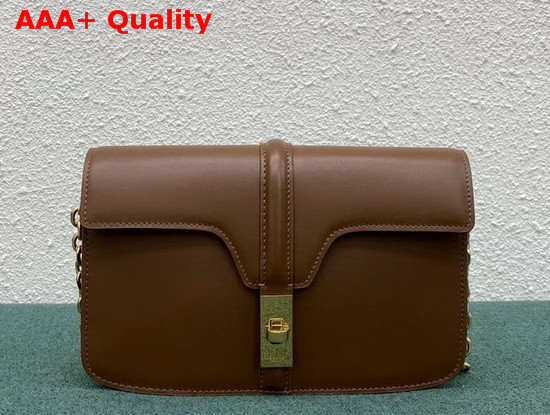 Celine Chain Bag 16 in Camel Satinated Calfskin Replica