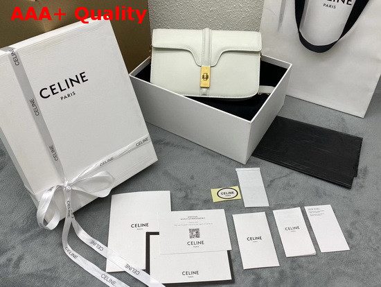 Celine Chain Bag 16 in White Satinated Calfskin Replica