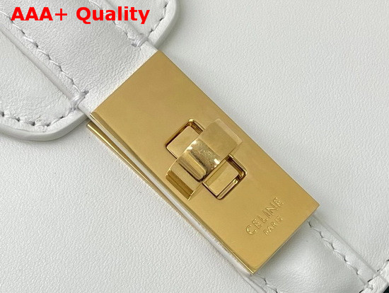Celine Chain Bag 16 in White Satinated Calfskin Replica