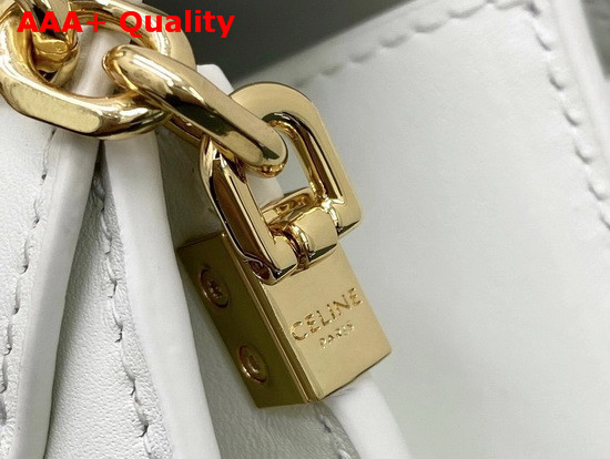 Celine Chain Bag 16 in White Satinated Calfskin Replica