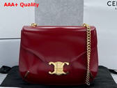 Celine Chain Besace Triomphe in Shiny Calfskin Carmin Replica