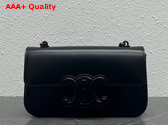 Celine Chain Shoulder Bag Cuir Triomphe in Black Shiny Calfskin Replica