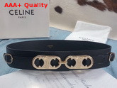 Celine Chaine Triomphe Belt and Buckle with Hooks in Smooth Calfskin Black Replica