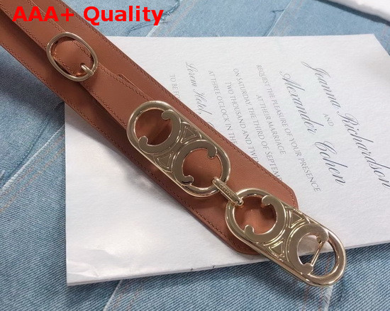 Celine Chaine Triomphe Belt and Buckle with Hooks in Smooth Calfskin Tan Replica