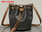 Celine Clara Bag in Triomphe Canvas and Calfskin Tan Replica