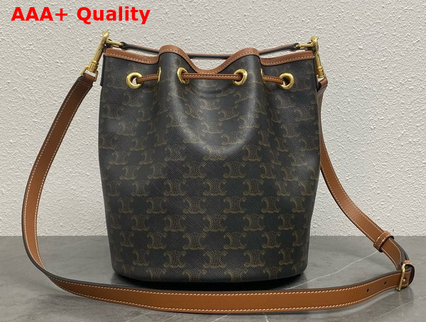 Celine Clara Bag in Triomphe Canvas and Calfskin Tan Replica