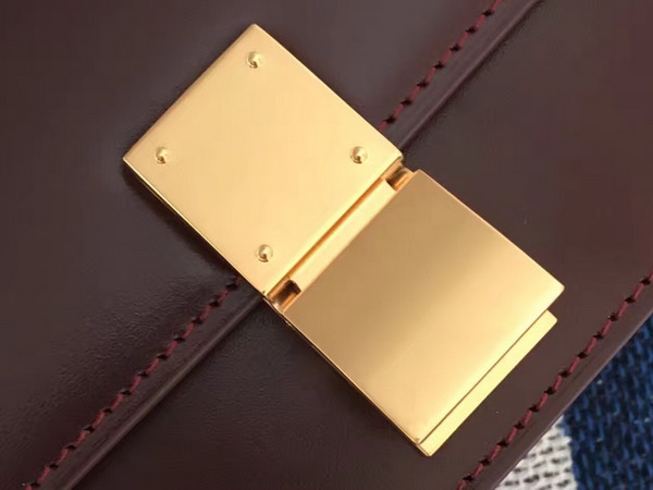 Celine Classic Box Small Size Bordeaux Smooth Calf Leather For Sale