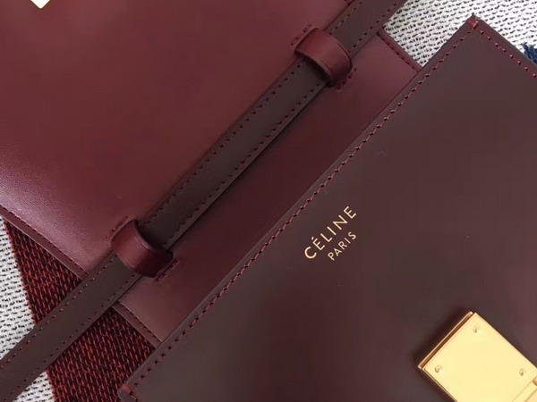 Celine Classic Box Small Size Bordeaux Smooth Calf Leather For Sale