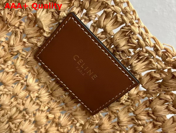 Celine Classic Panier Hobo Bag in Raffia and Calfskin Natural Tan Replica