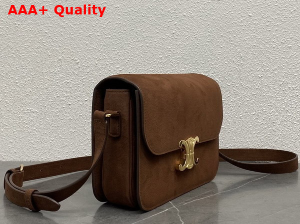 Celine Classic Triomphe Bag in Chestnut Grained Nubuck Calfskin Replica