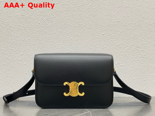 Celine Classique Triomphe Bag in Balck Shiny Calfskin Replica
